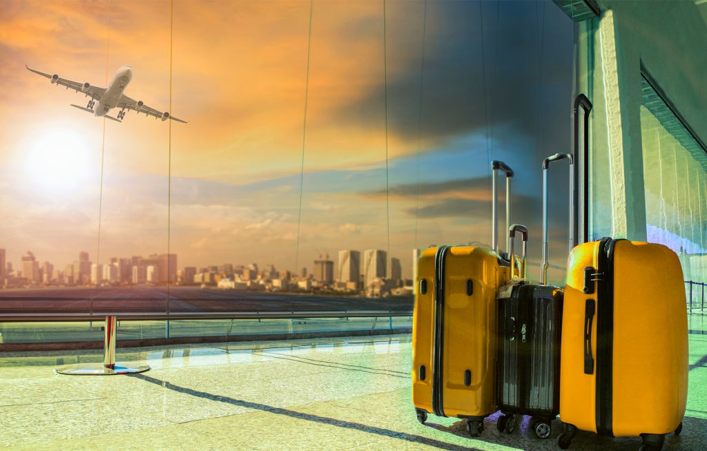 Travelling bags in the airport