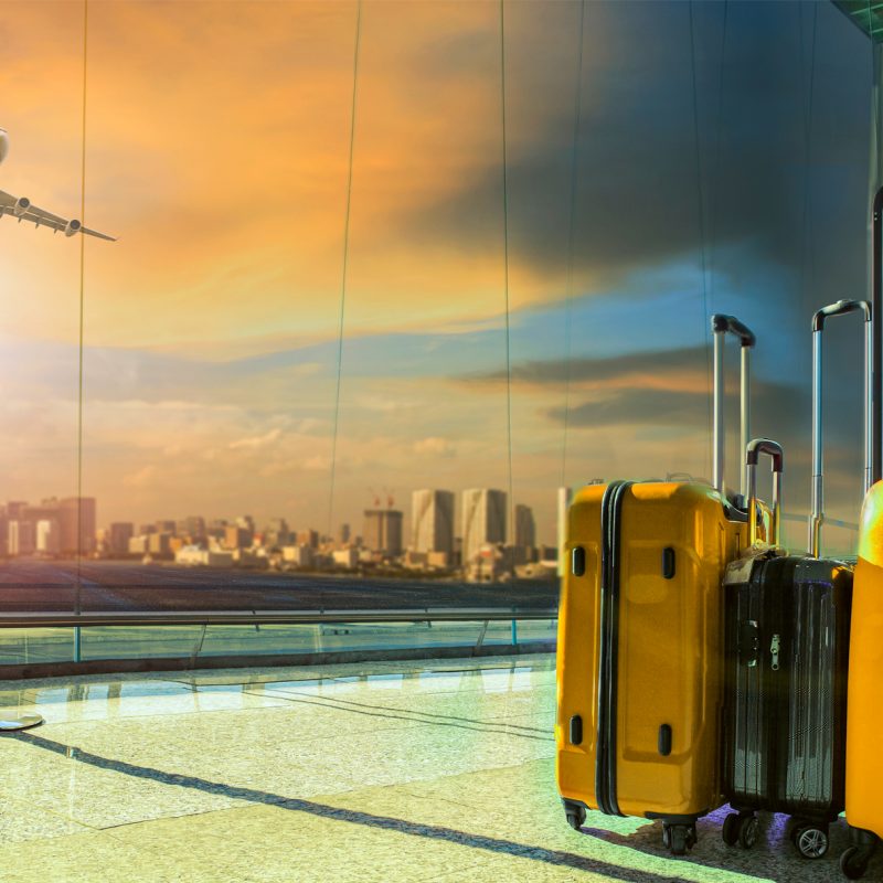 Travelling bags in the airport